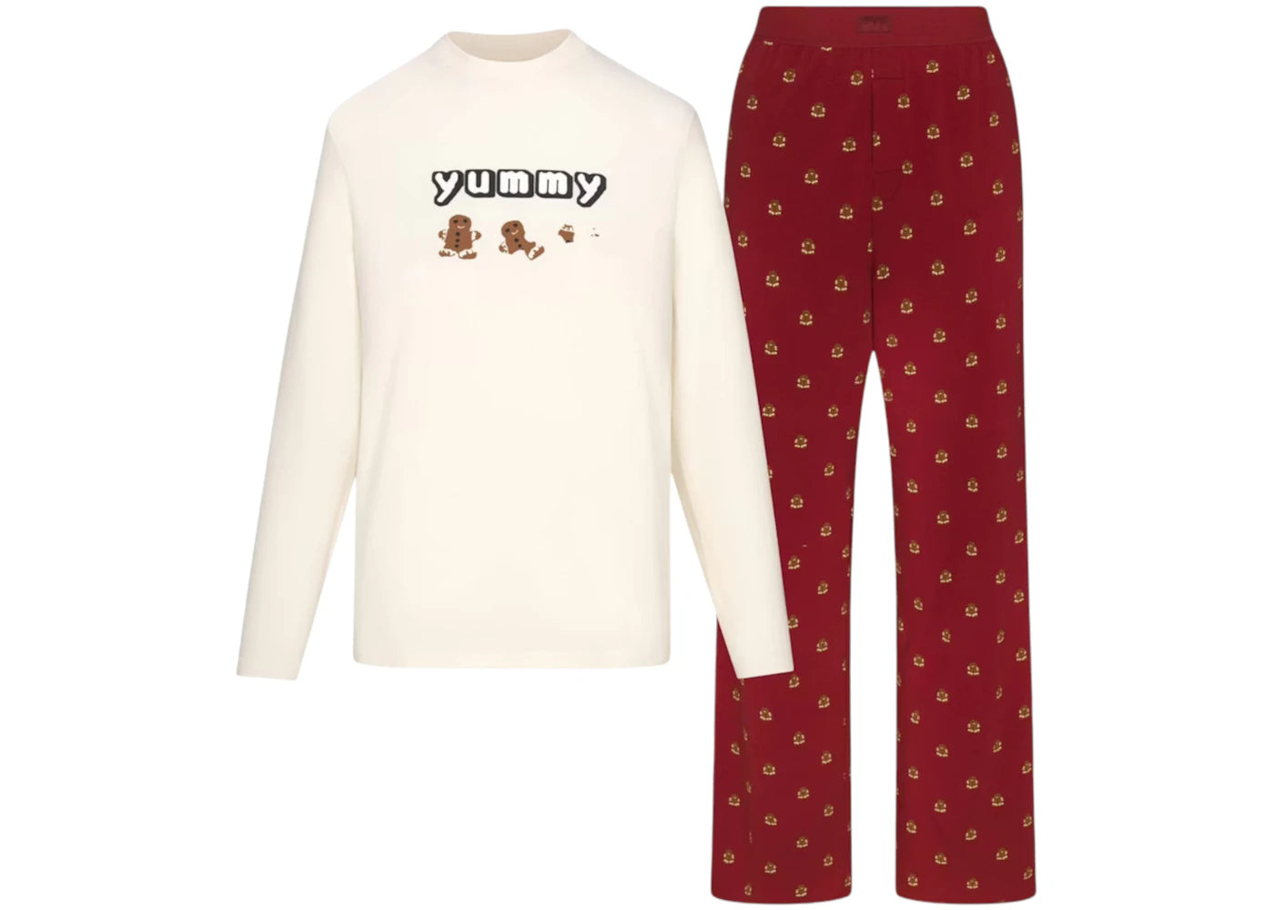 SKIMS x Cactus Plant Flea Market Women's Boyfriend Long Sleeve Set Marble Gingerbread Print