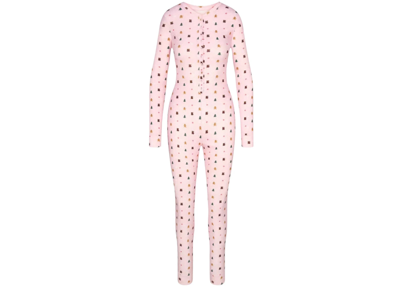 SKIMS x Cactus Plant Flea Market Women's Plush Pointelle Onesie Cherry Blossom Snow Print
