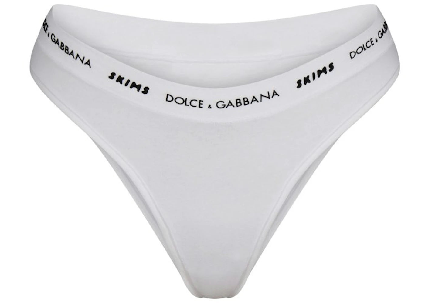 SKIMS x Dolce&Gabbana Cotton Jersey Cheeky Tanga Snow