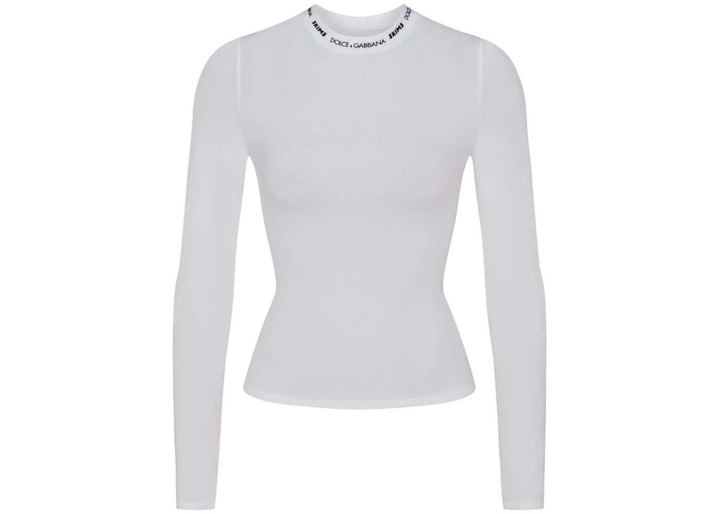 SKIMS x Dolce&Gabbana Cotton Jersey Long Sleeve T-Shirt Snow