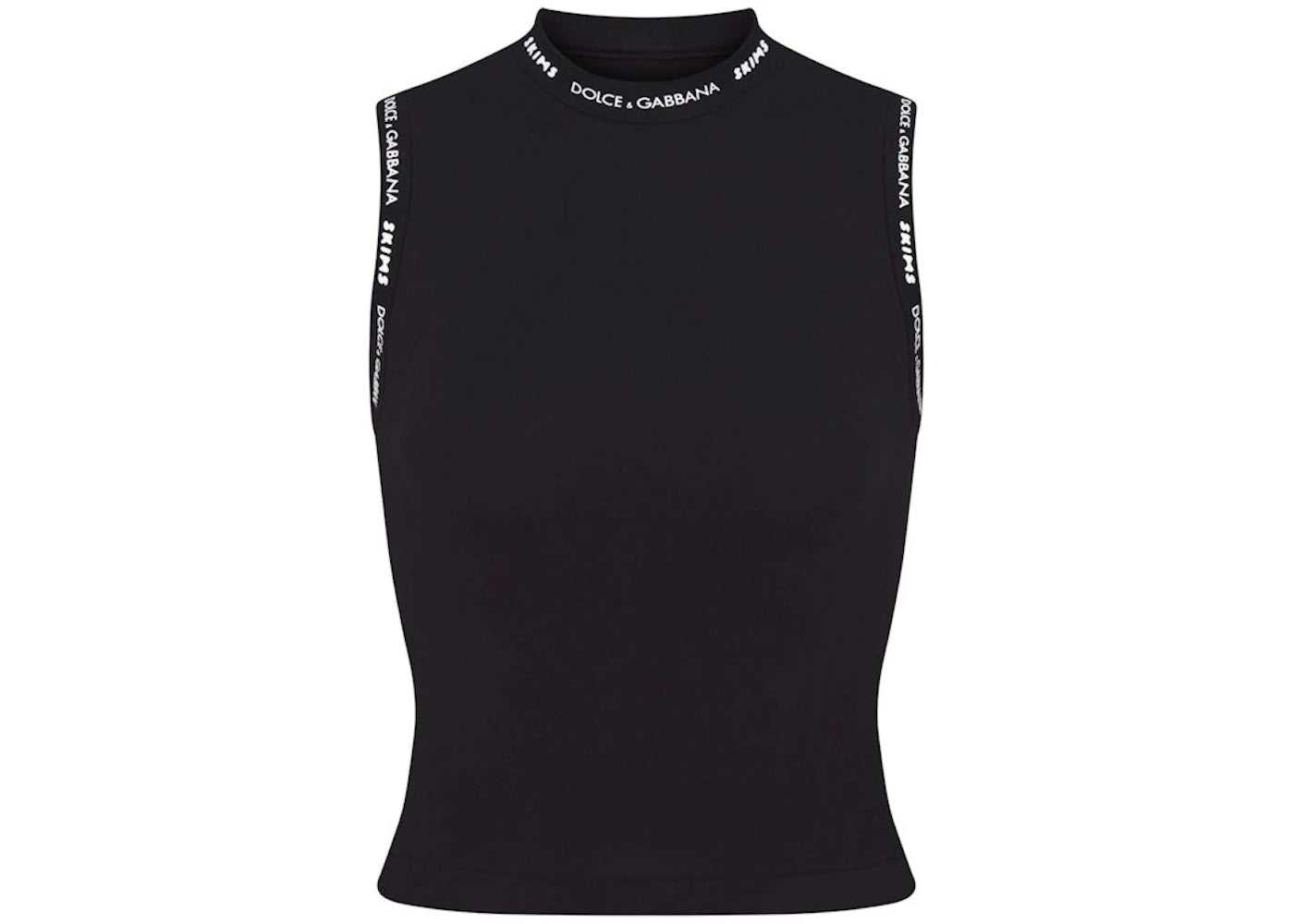 SKIMS x Dolce&Gabbana Cotton Jersey Mock Neck Tank Onyx
