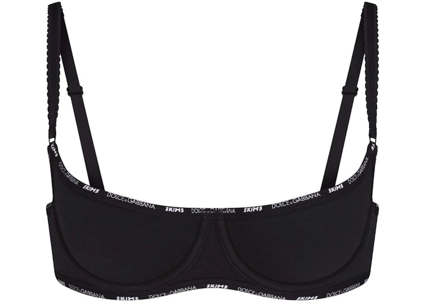 SKIMS x Dolce&Gabbana Cotton Jersey Unlined Balconette Bra Onyx