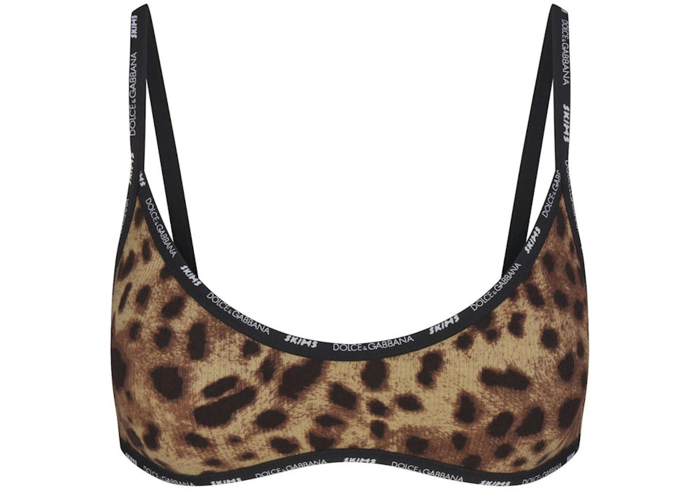 SKIMS x Dolce&Gabbana Cotton Rib Scoop Bralette Leopard