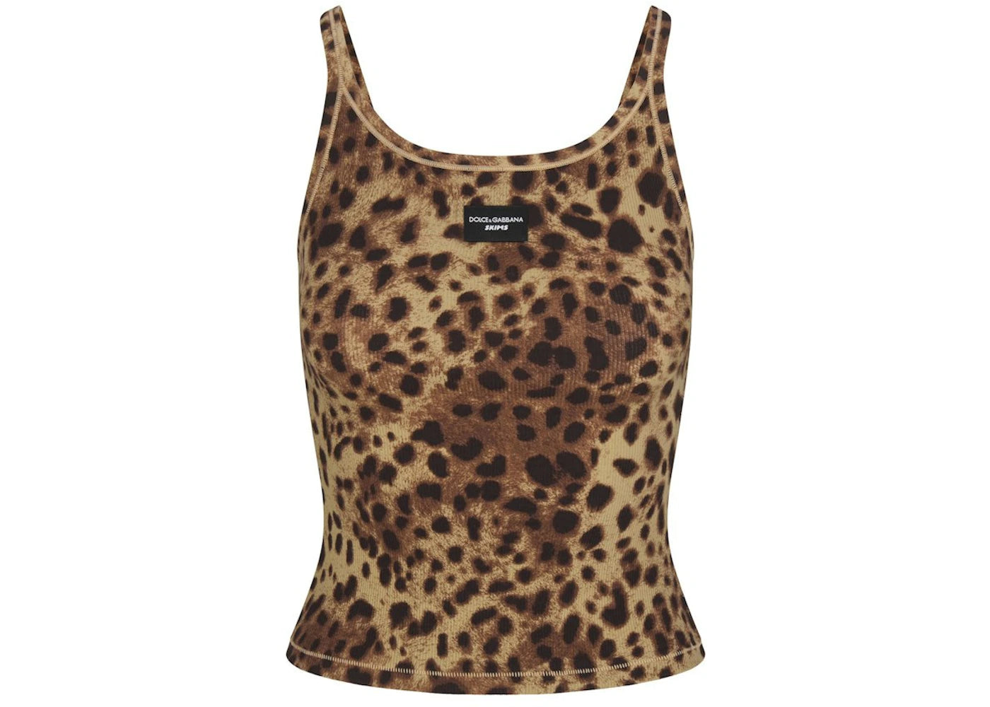 SKIMS x Dolce&Gabbana Cotton Rib Scoop Tank Leopard