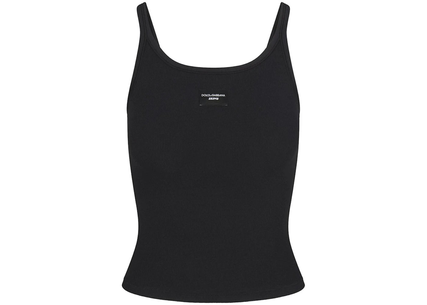 SKIMS x Dolce&Gabbana Cotton Rib Scoop Tank Onyx
