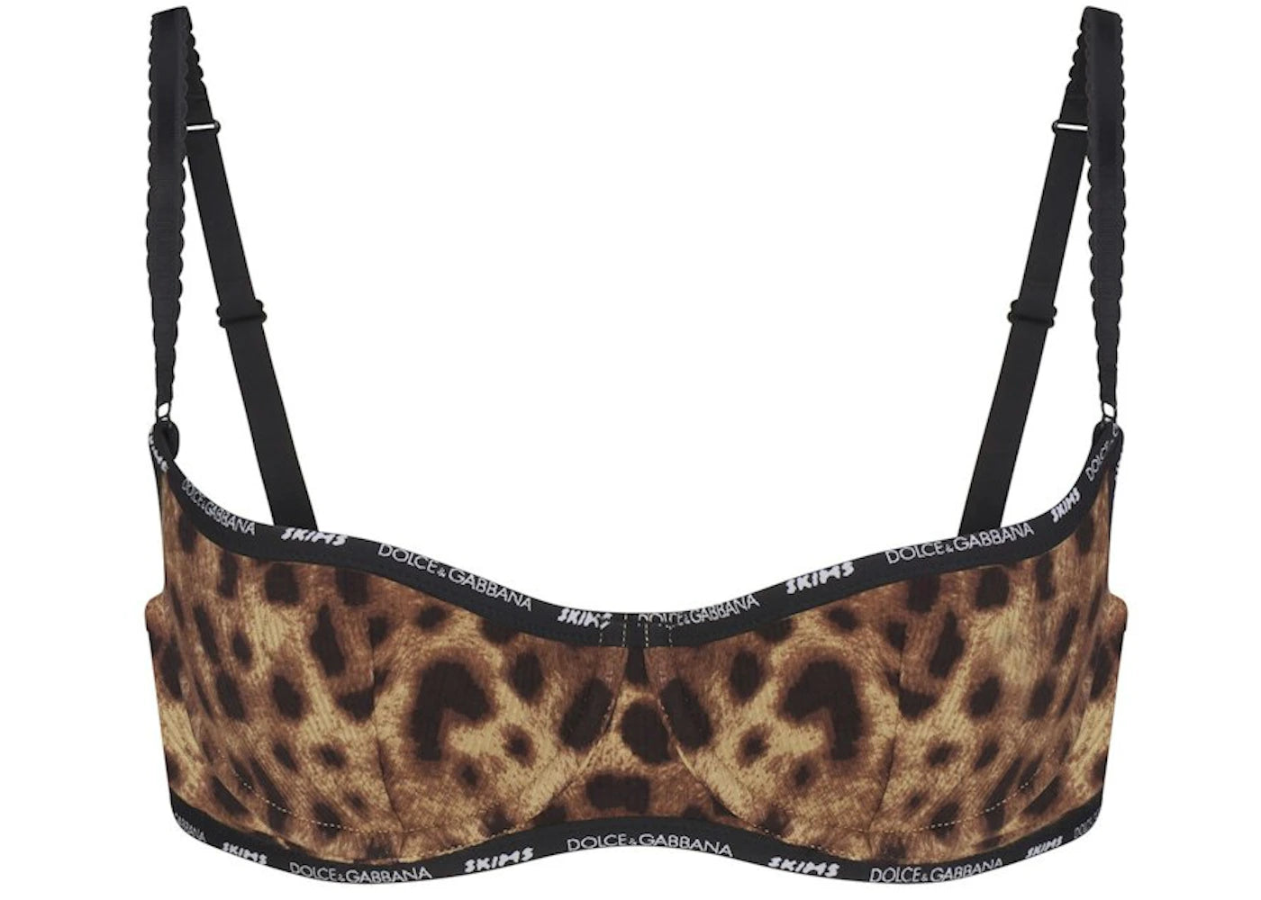 SKIMS x Dolce&Gabbana Cotton Rib Unlined Balconette Bra Leopard