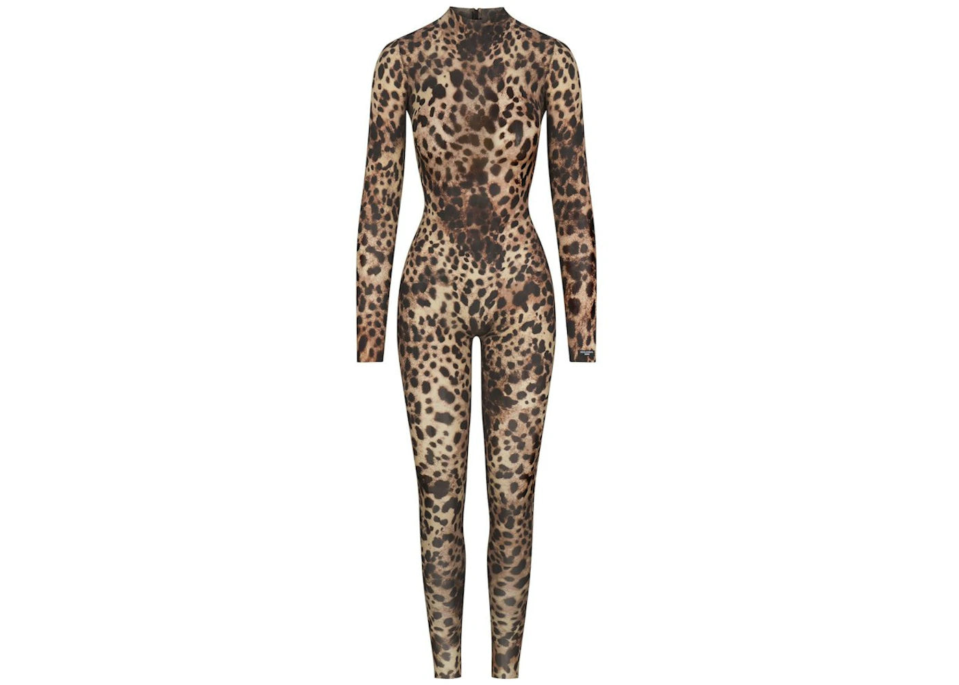 SKIMS x Dolce&Gabbana Milky Sheer Mock Neck Catsuit Leopard