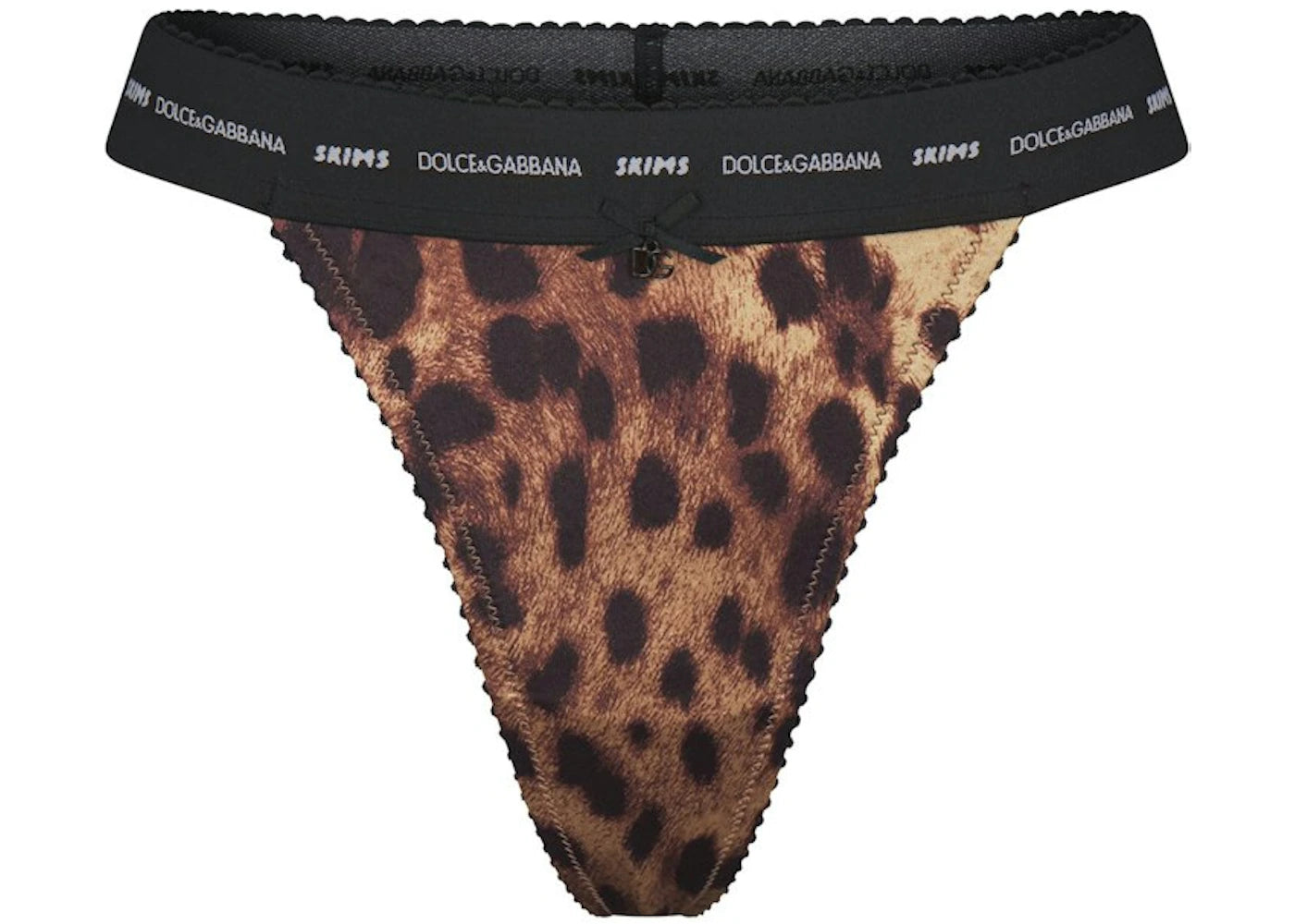 SKIMS x Dolce&Gabbana Stretch Satin Thong Leopard