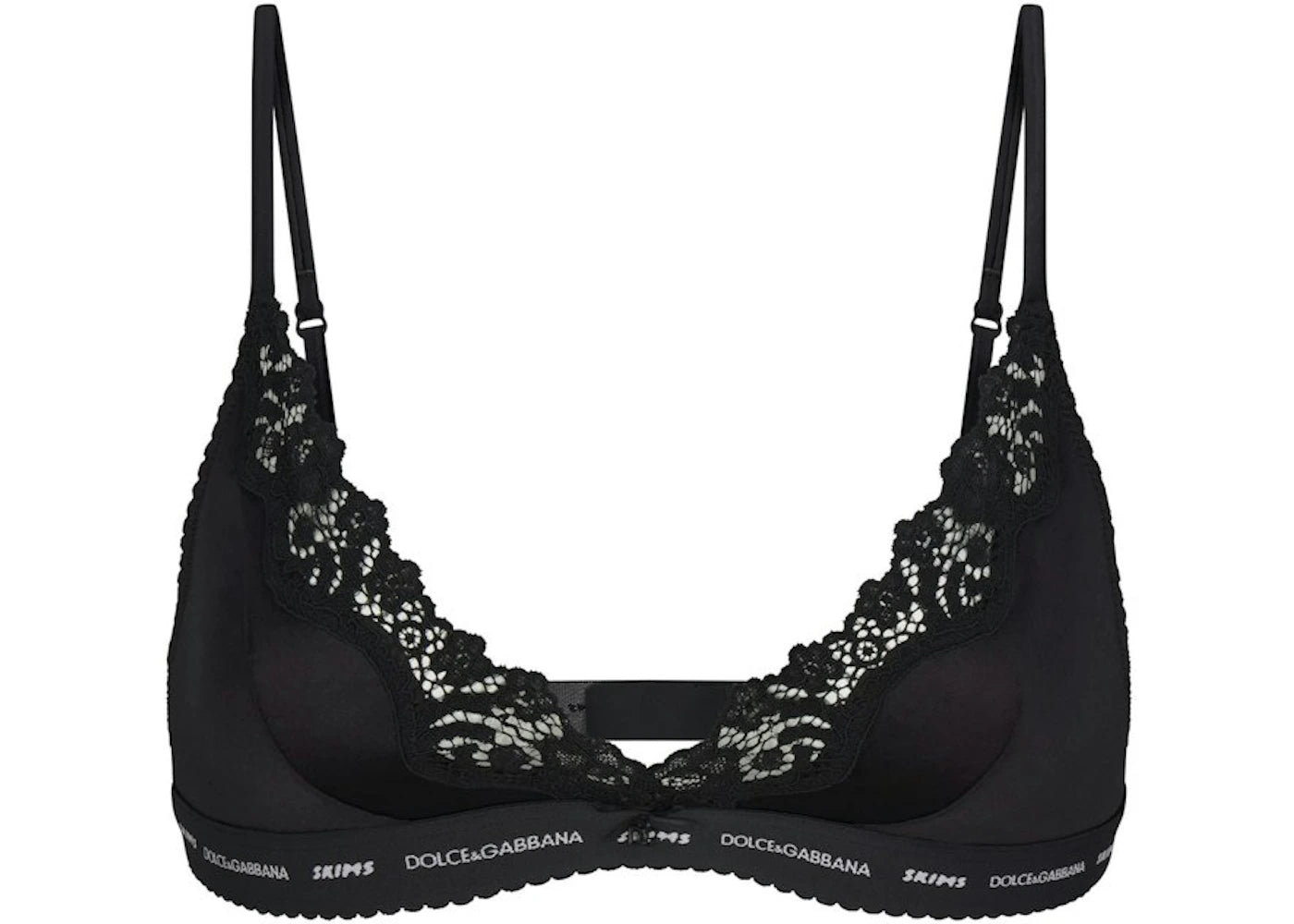 SKIMS x Dolce&Gabbana Stretch Satin Triangle Bralette Onyx