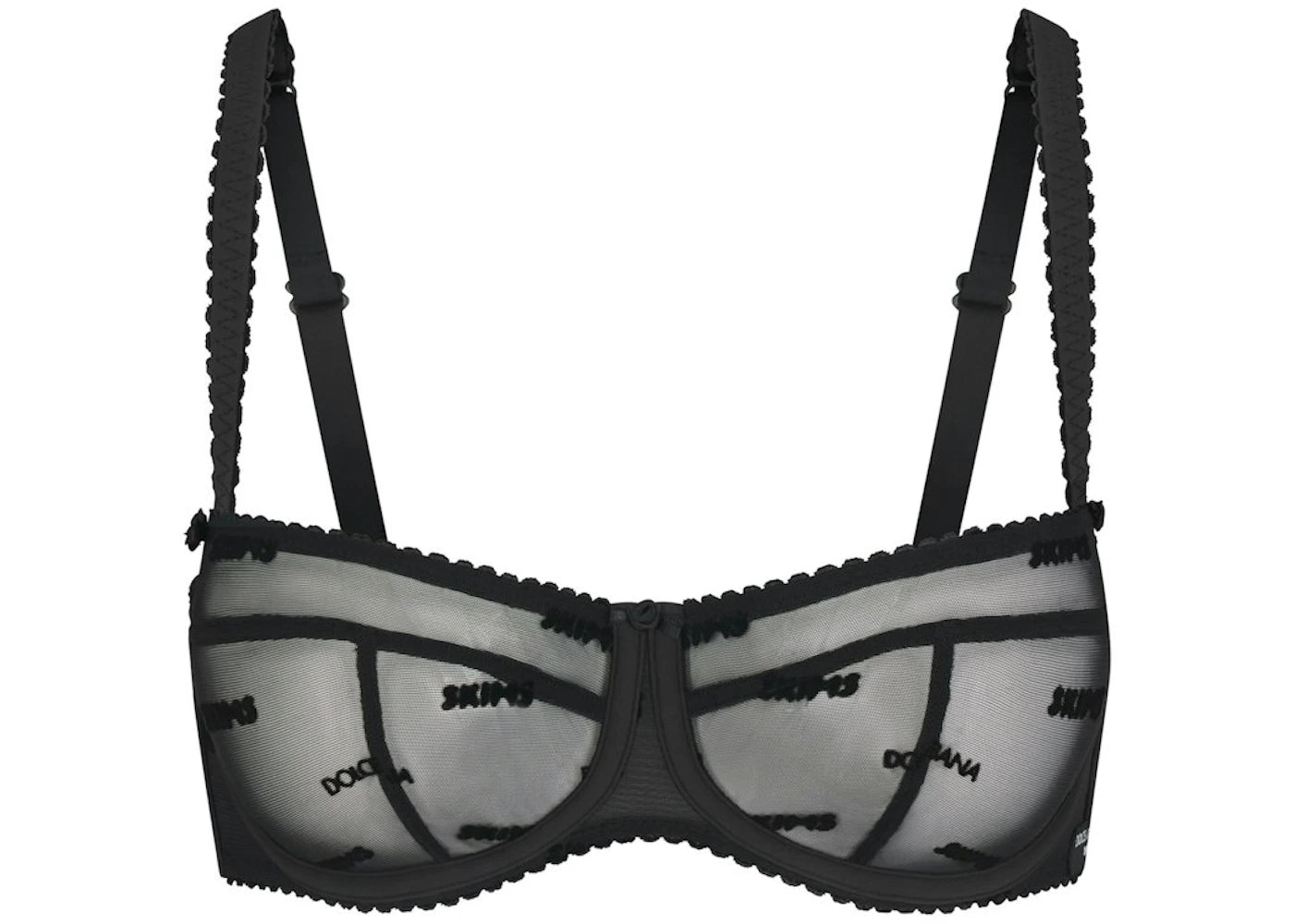 SKIMS x Dolce&Gabbana Ultra Fine Mesh Logo Balconette Bra Onyx