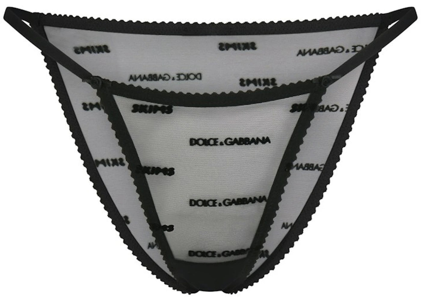 SKIMS x Dolce&Gabbana Ultra Fine Mesh Logo Bikini Onyx