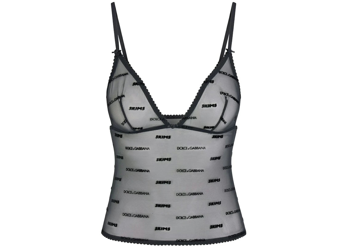 SKIMS x Dolce&Gabbana Ultra Fine Mesh Logo Cami Onyx