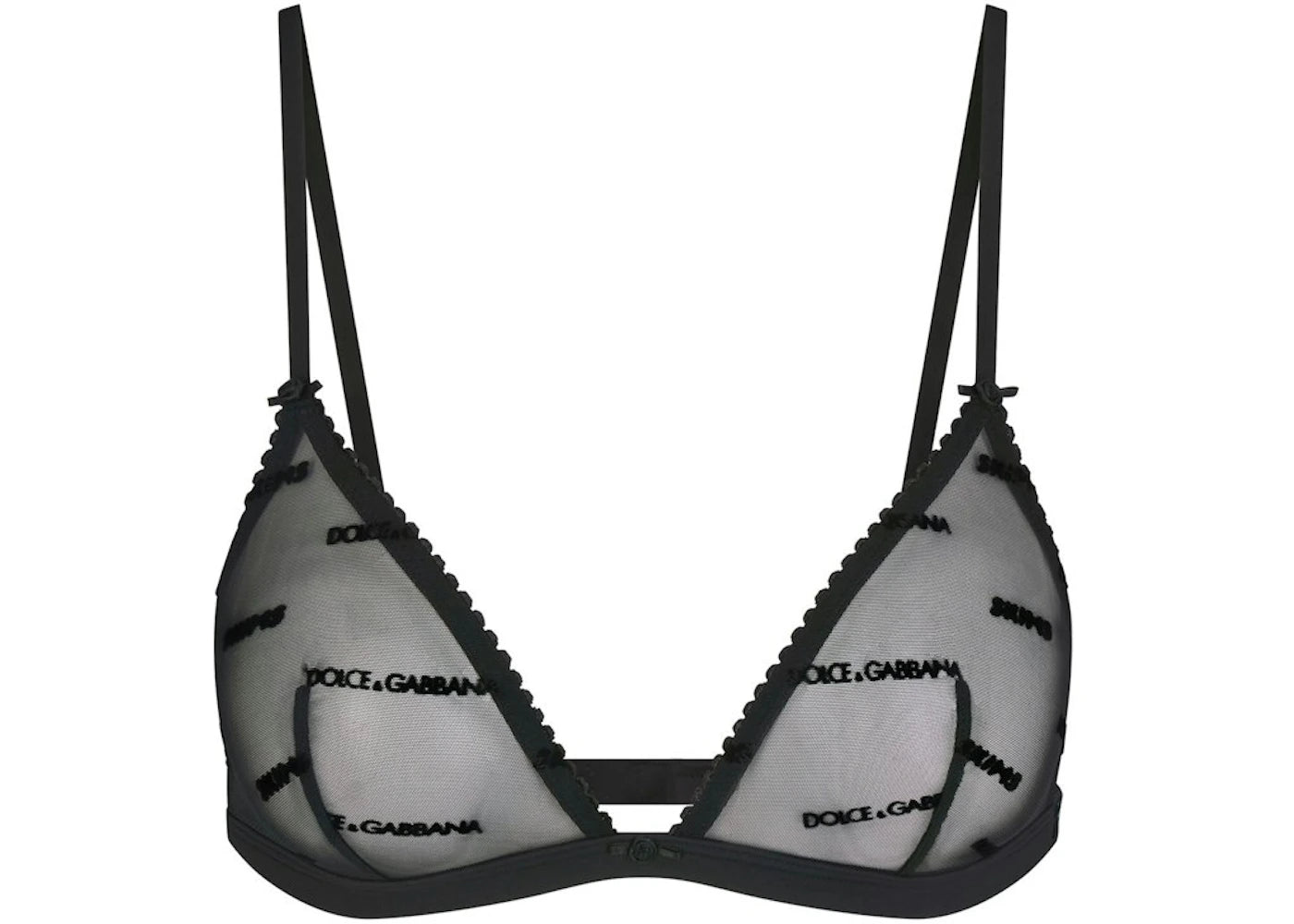 SKIMS x Dolce&Gabbana Ultra Fine Mesh Logo Triangle Bralette Onyx