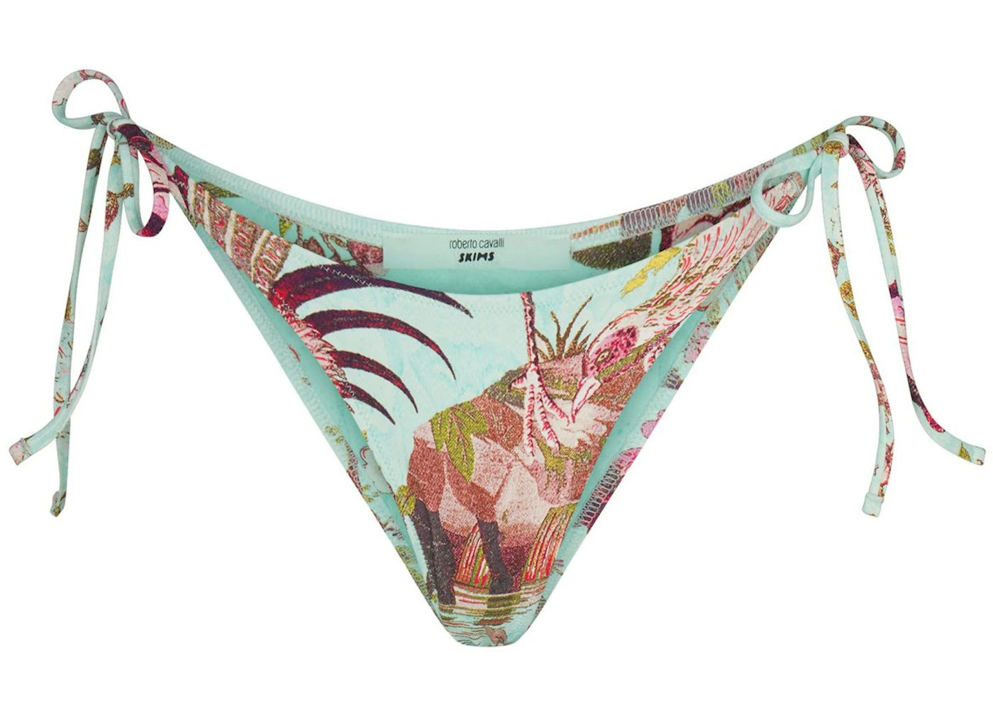 SKIMS x Roberto Cavalli Dipped Tie Bikini Bottom Fagianella Print
