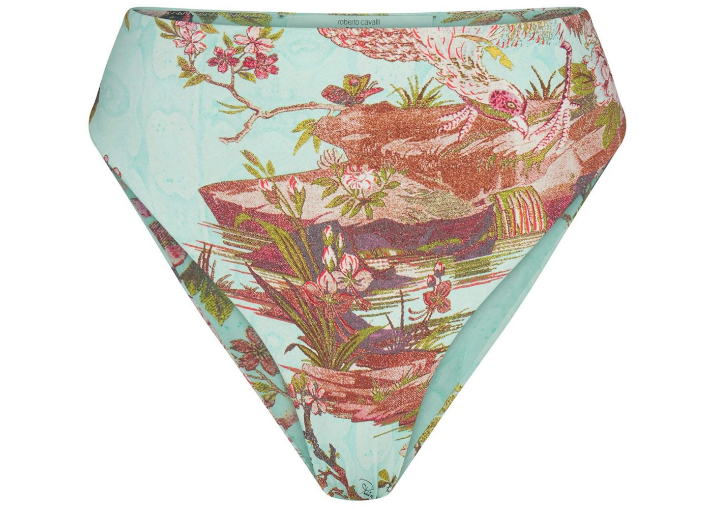 SKIMS x Roberto Cavalli High-Waisted Bikini Bottom Fagianella Print