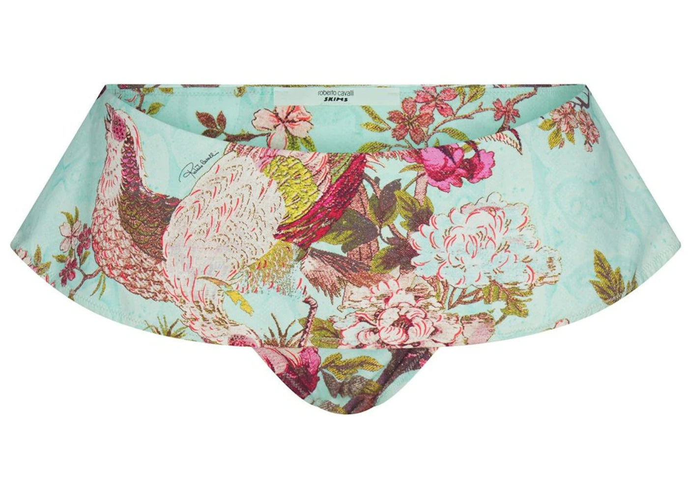 SKIMS x Roberto Cavalli Micro Skirt Bikini Bottom Fagianella Print