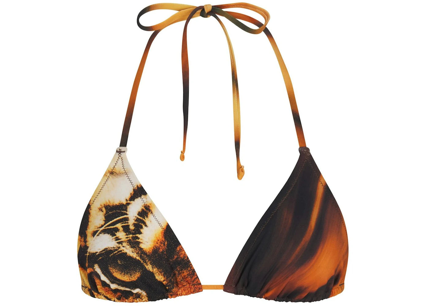 SKIMS x Roberto Cavalli Triangle Bikini Top Tiger Face Print