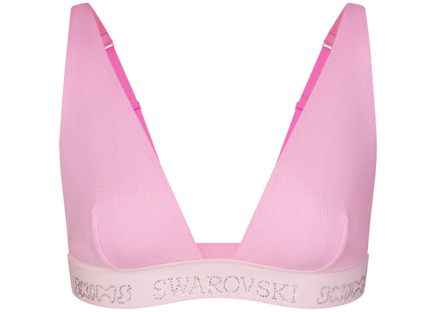 SKIMS x Swarovski Cotton Rib Plunge Bralette Bubble Gum