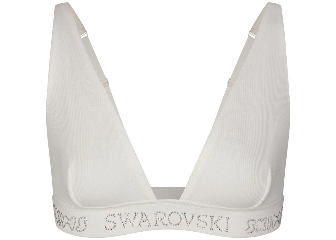 SKIMS x Swarovski Cotton Rib Plunge Bralette Marble
