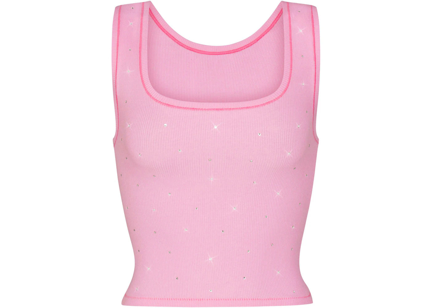 SKIMS x Swarovski Cotton Rib Tank Bubble Gum