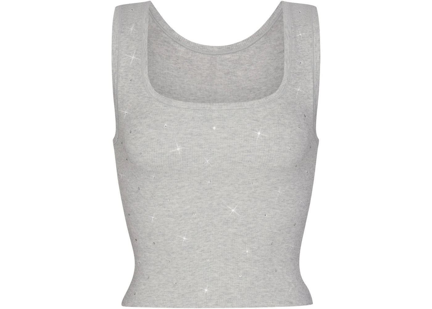 SKIMS x Swarovski Cotton Rib Tank Light Heather Grey