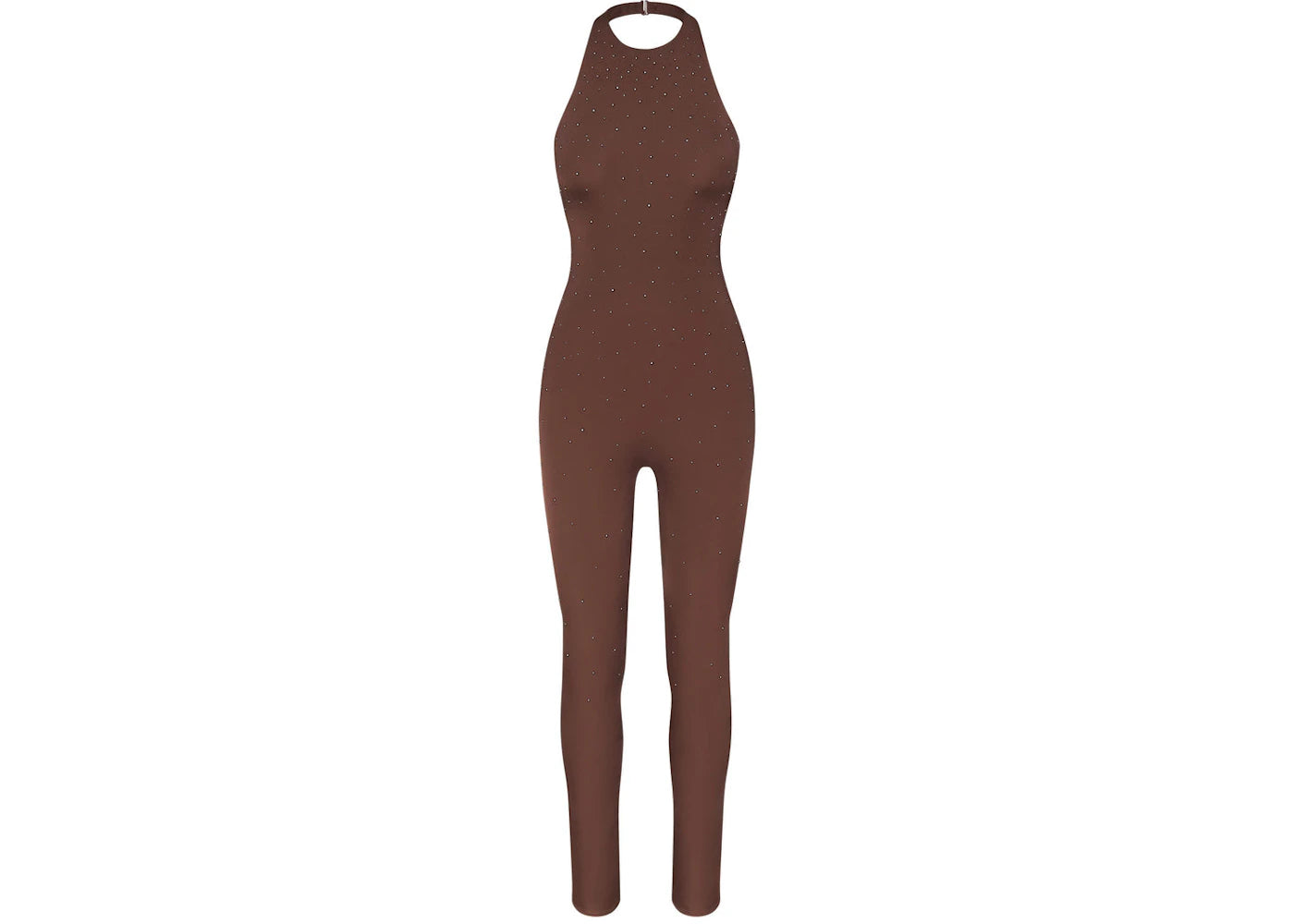 SKIMS x Swarovski Jelly Sheer Halter Catsuit Cocoa