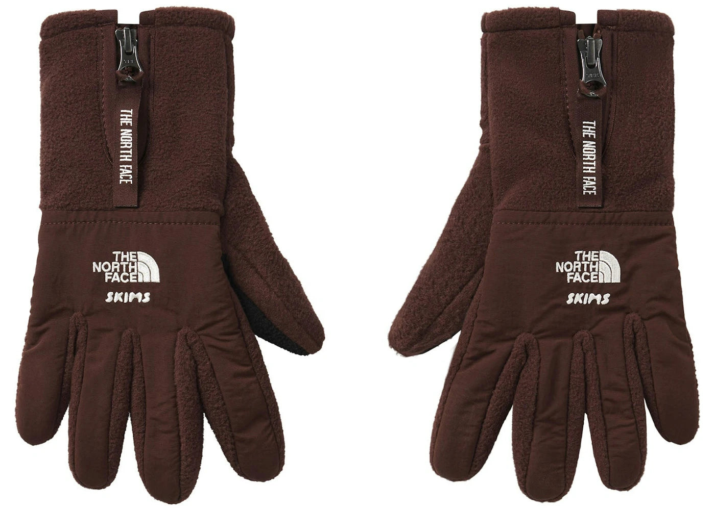 SKIMS x TNF Retro Denali Fleece Gloves Cocoa
