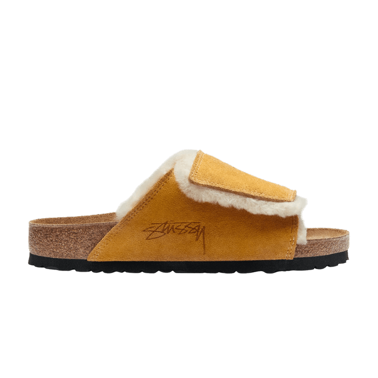 Birkenstock Solana Shearling Slide Stussy Caramel