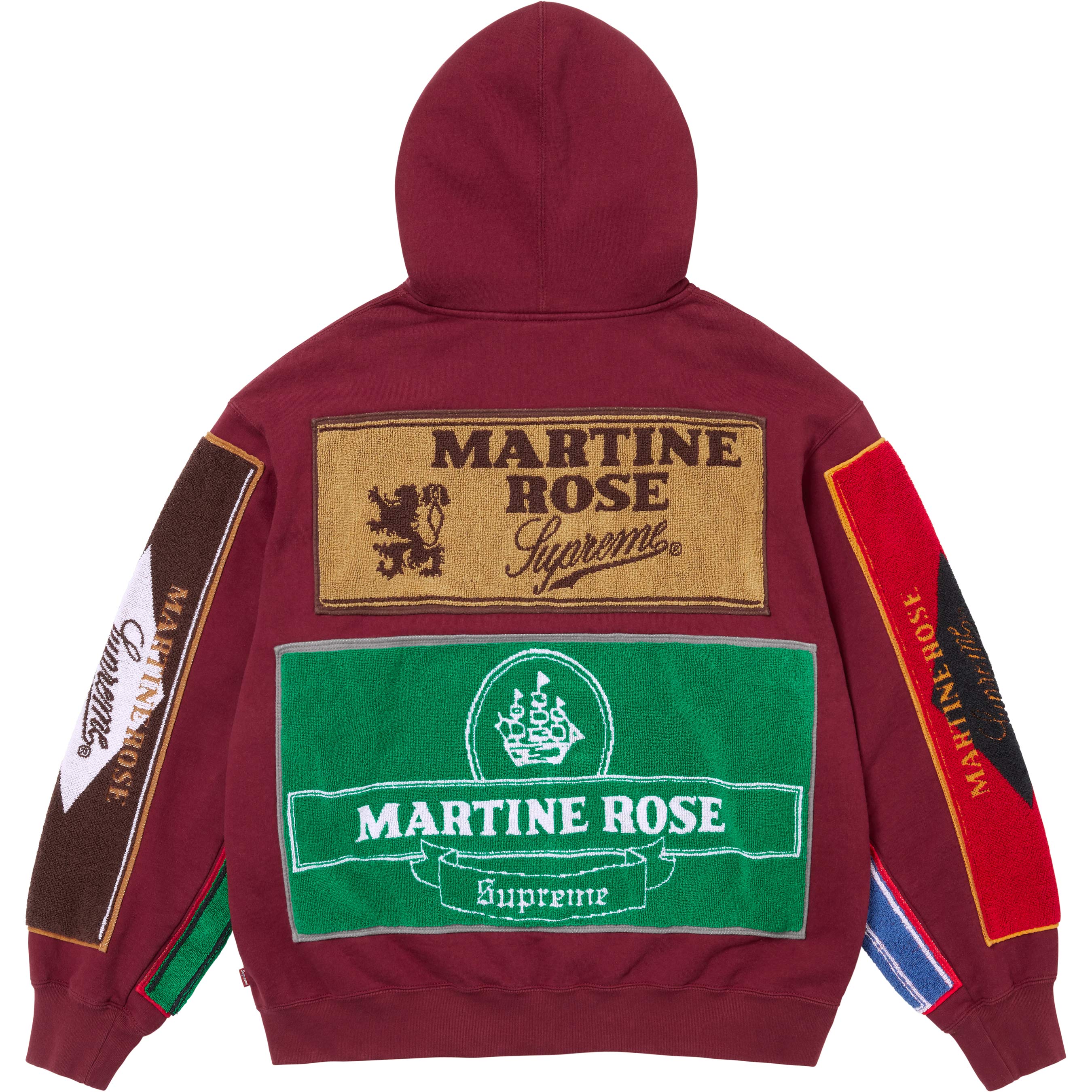 Supreme / Martine Rose Towel Zip Up Hooded Sweatshirt - Cardinal