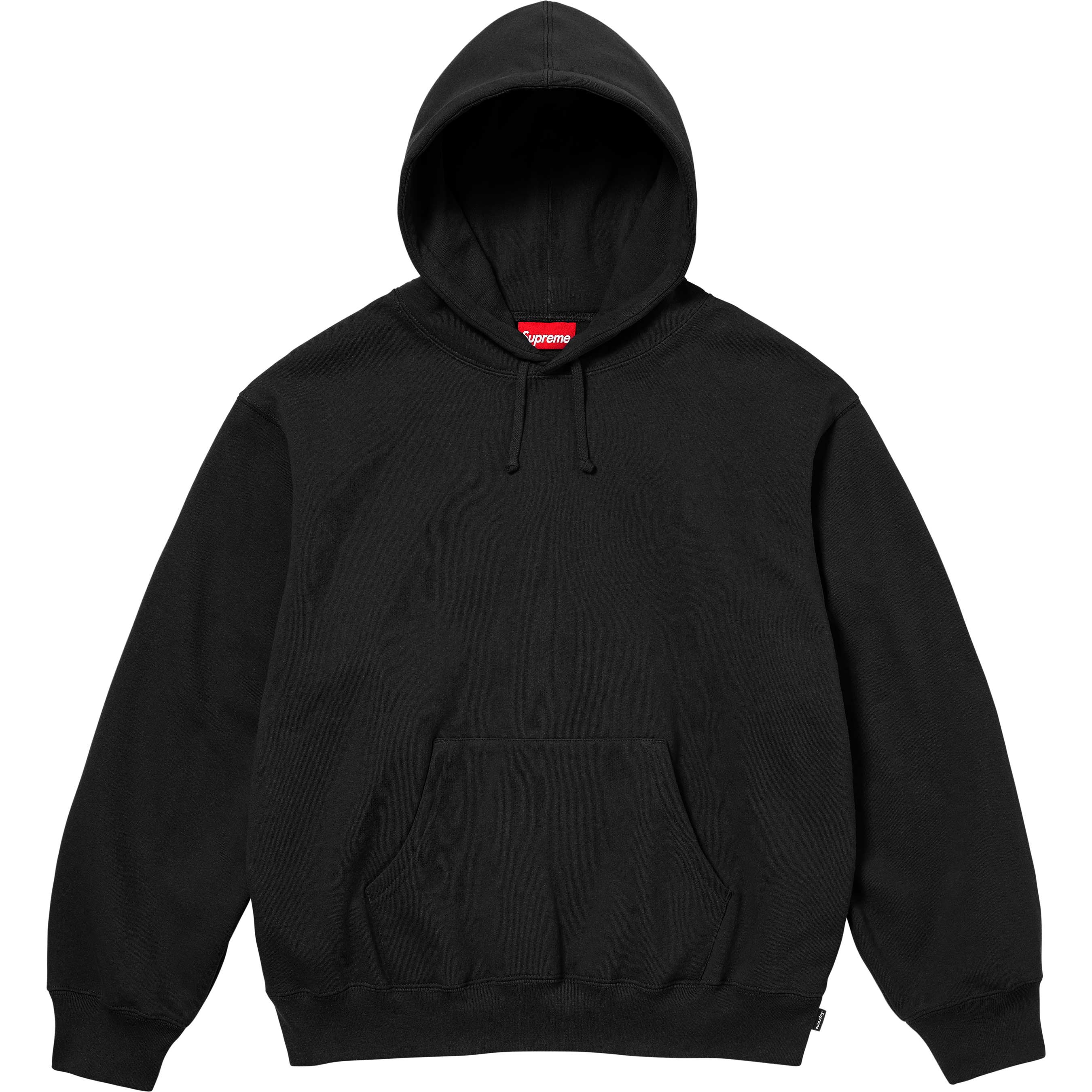 Supreme Satin Appliqué Hooded Sweatshirt - Black