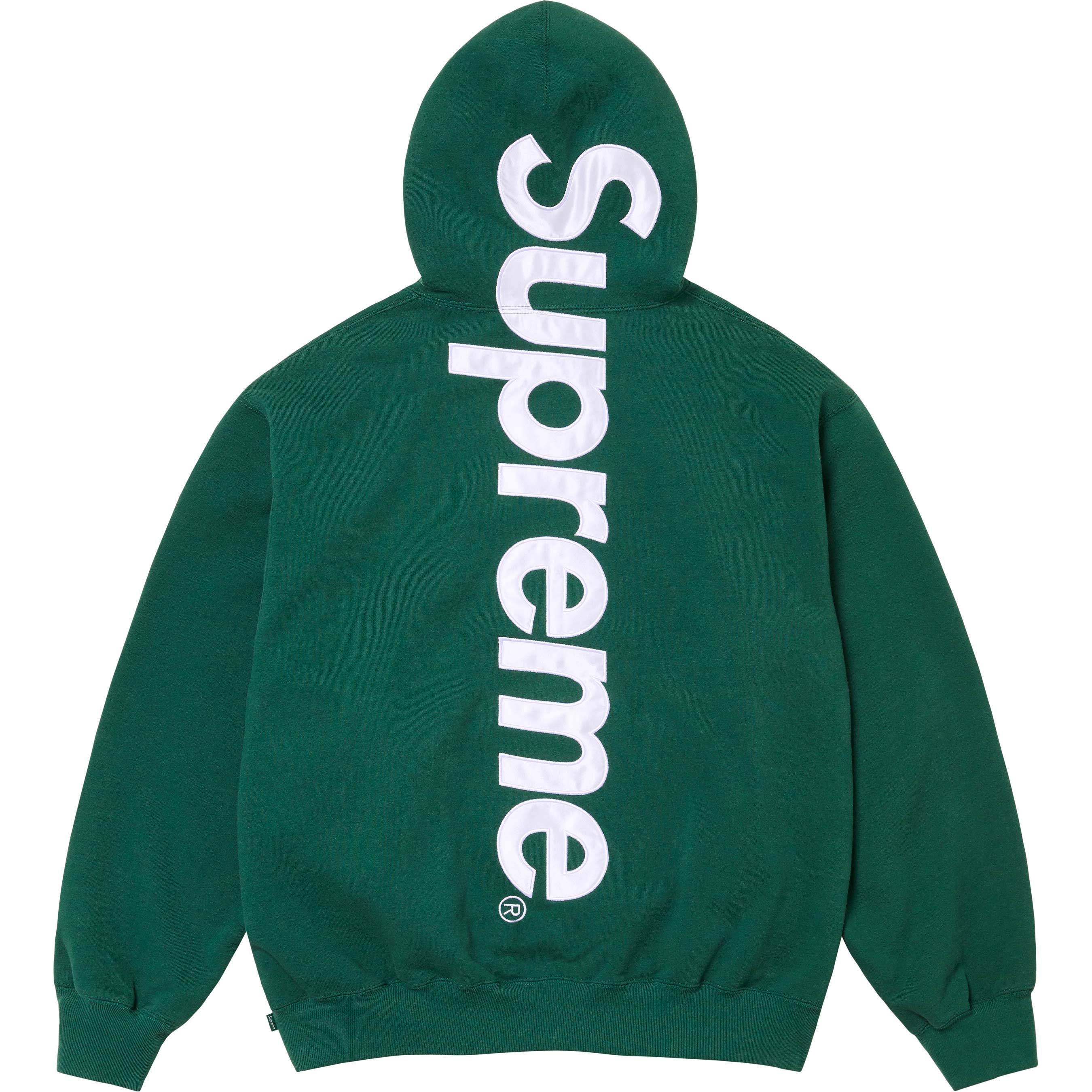 Supreme Satin Appliqué Hooded Sweatshirt - Dark Green