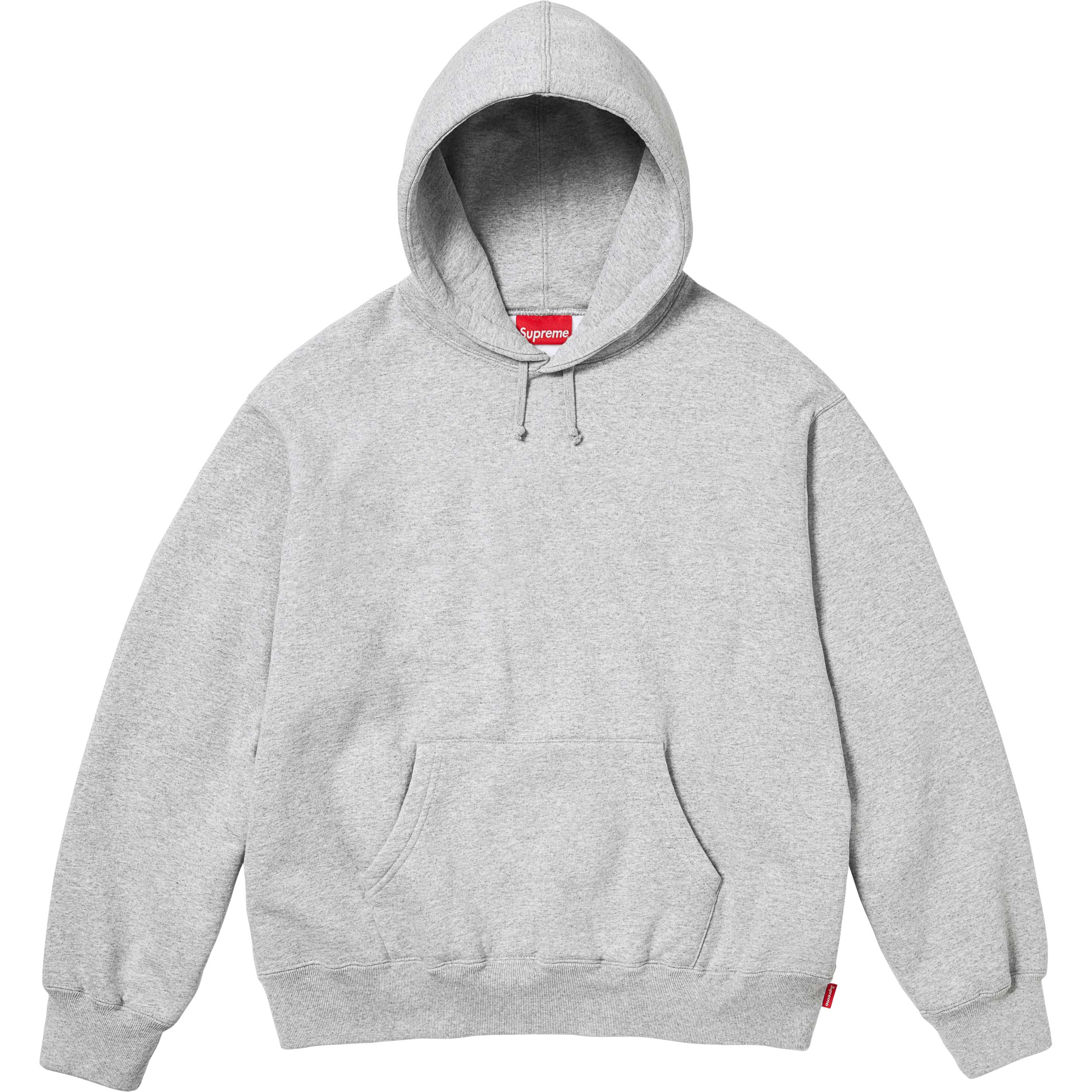 Supreme Satin Appliqué Hooded Sweatshirt - Heather Grey