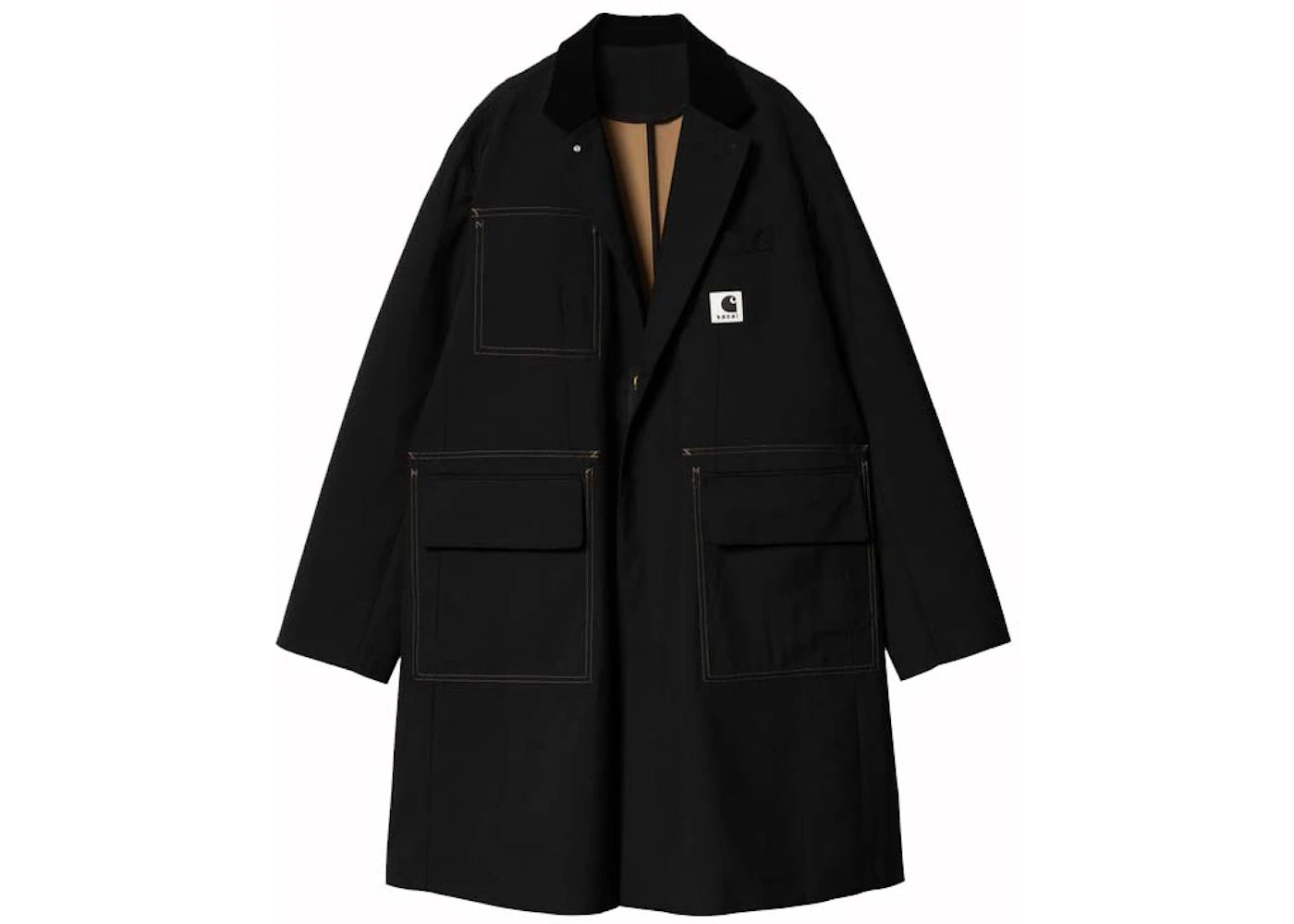 Sacai x Carharrtt WIP Suiting Bonding Coat Black