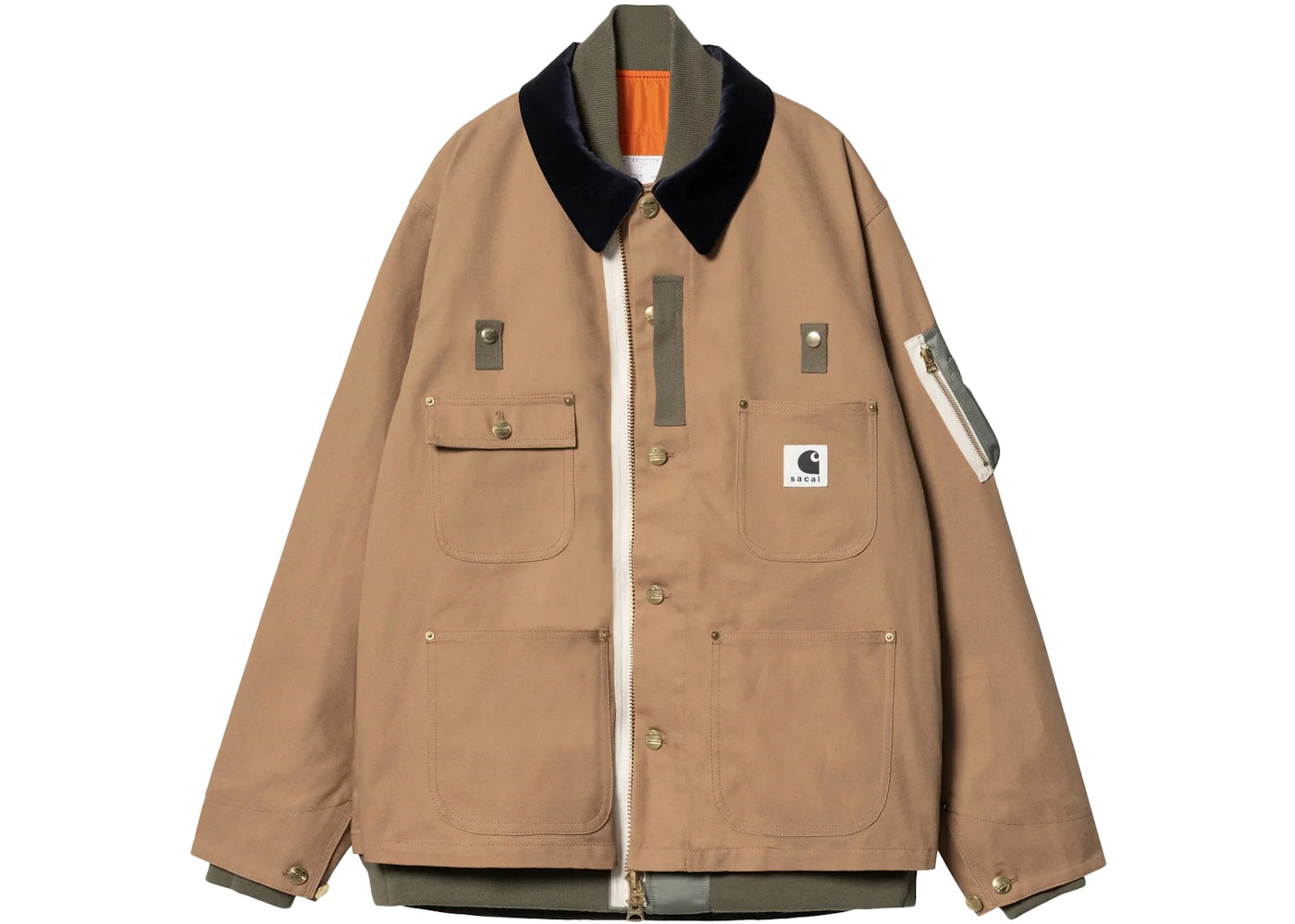 Sacai x Carhartt WIP Canvas MA-1 Michigan Jacket Beige