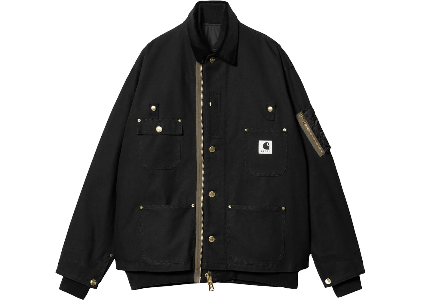 Sacai x Carhartt WIP Canvas MA-1 Michigan Jacket Black