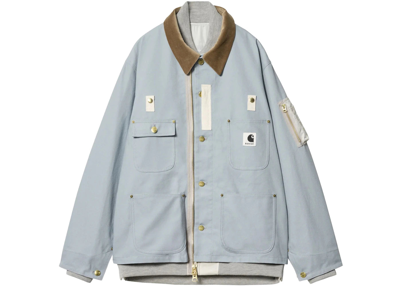 Sacai x Carhartt WIP Canvas MA-1 Michigan Jacket Light Blue