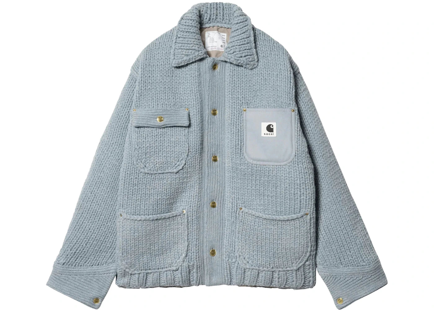 Sacai x Carhartt WIP Knit Michigan Jacket Light Blue