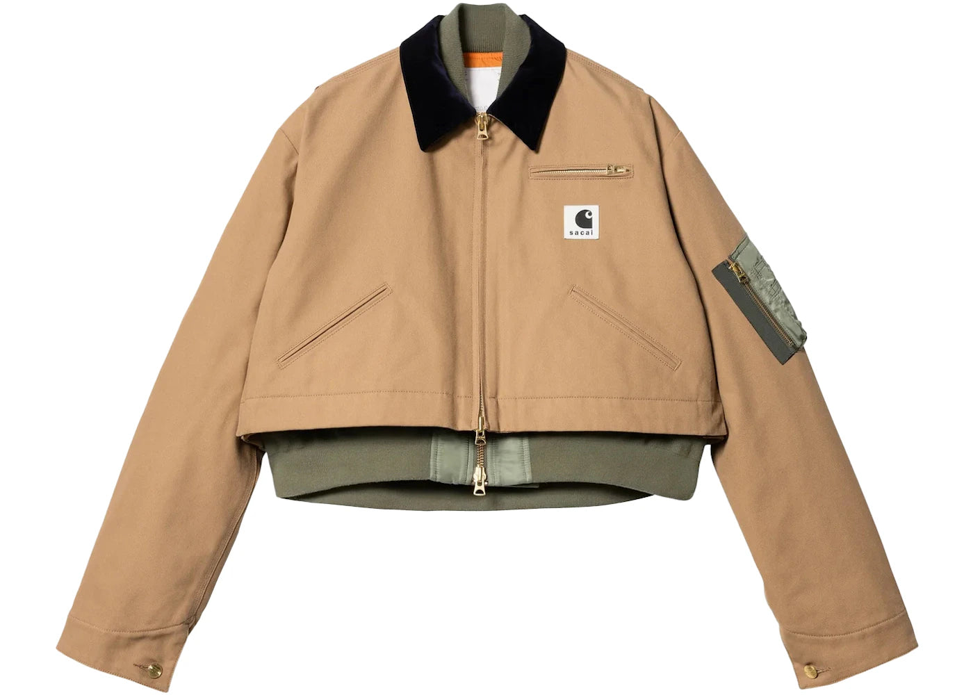 Sacai x Carhartt WIP Women's Canvas MA-1 Detroit Jacket Beige