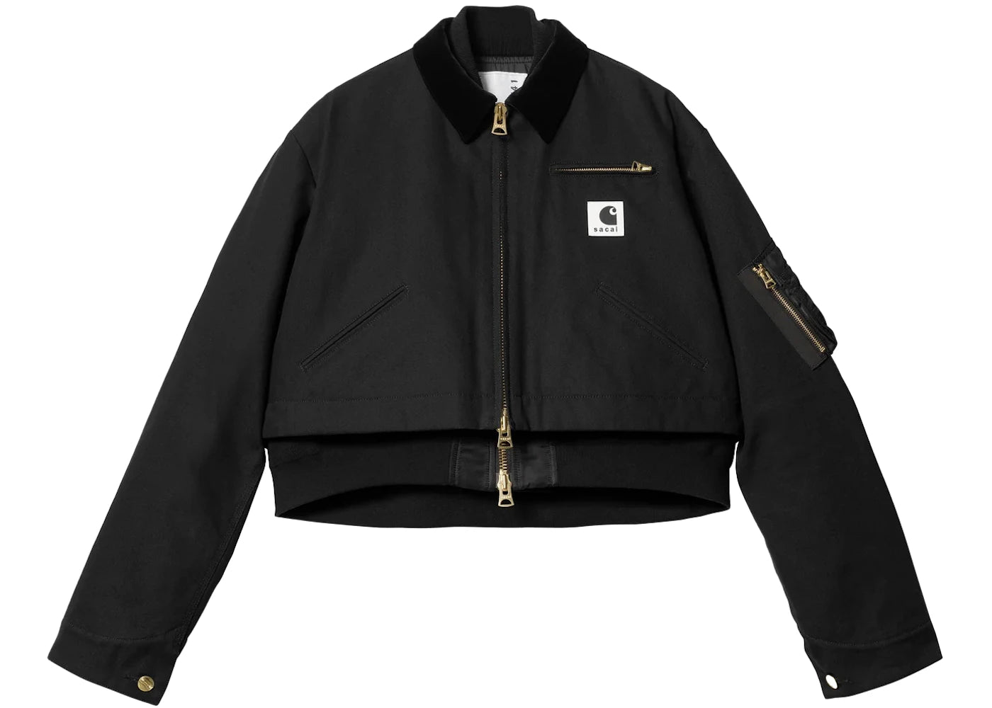 Sacai x Carhartt WIP Women's Canvas MA-1 Detroit Jacket Black