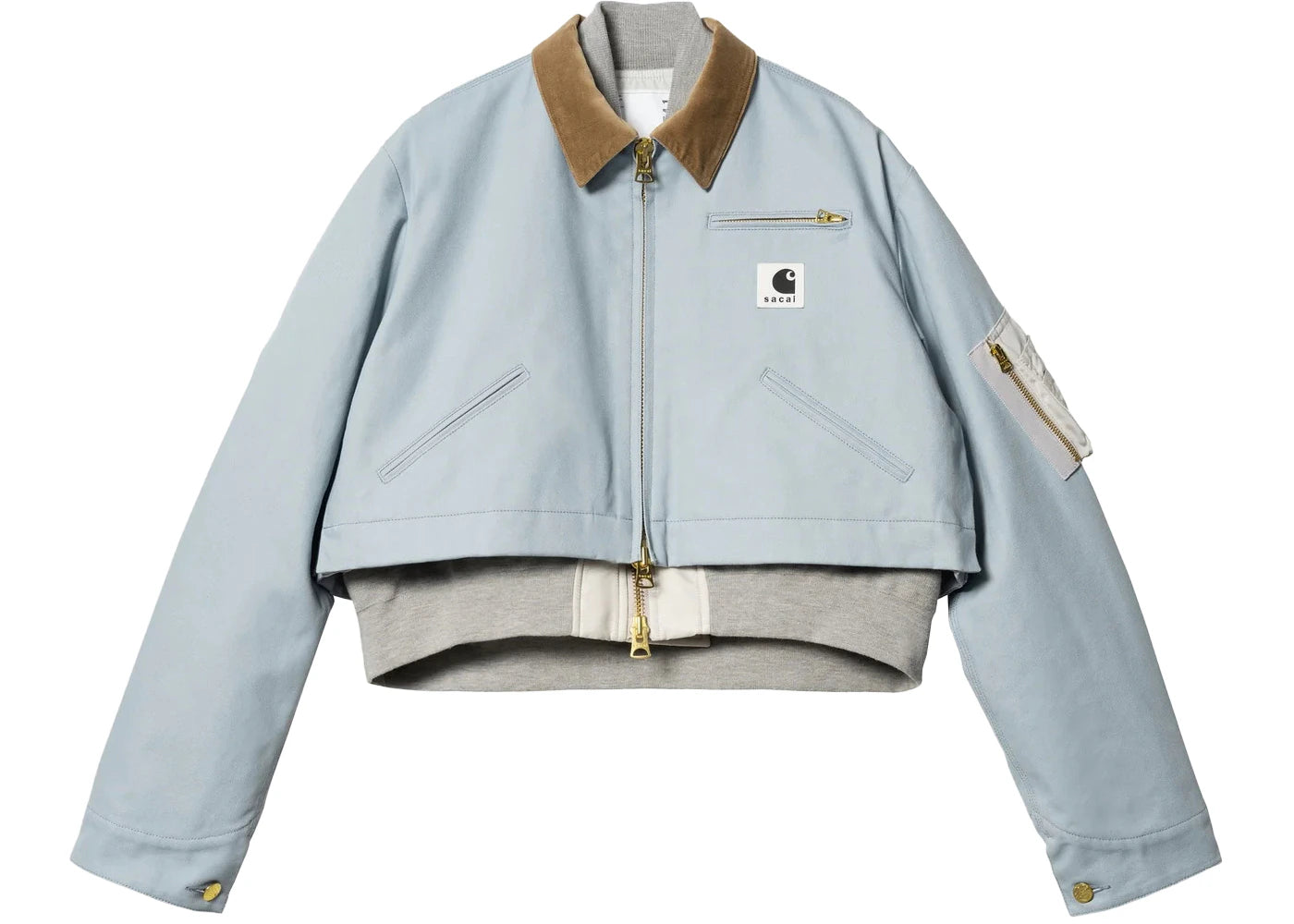 Sacai x Carhartt WIP Women's Canvas MA-1 Detroit Jacket Light Blue