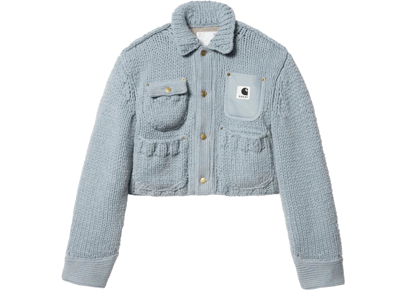 Sacai x Carhartt WIP Women's Knit Michigan Jacket Light Blue