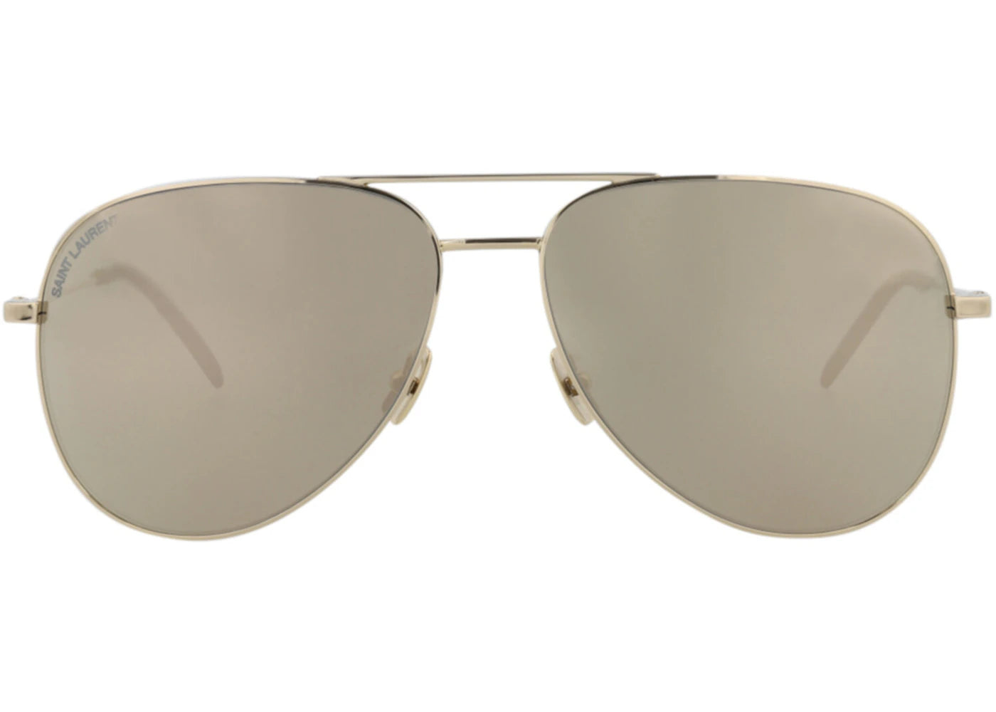 Saint Laurent Aviator-Frame Metal Sunglasses Gold/Gold/White (CLASSIC11-30000163-067)
