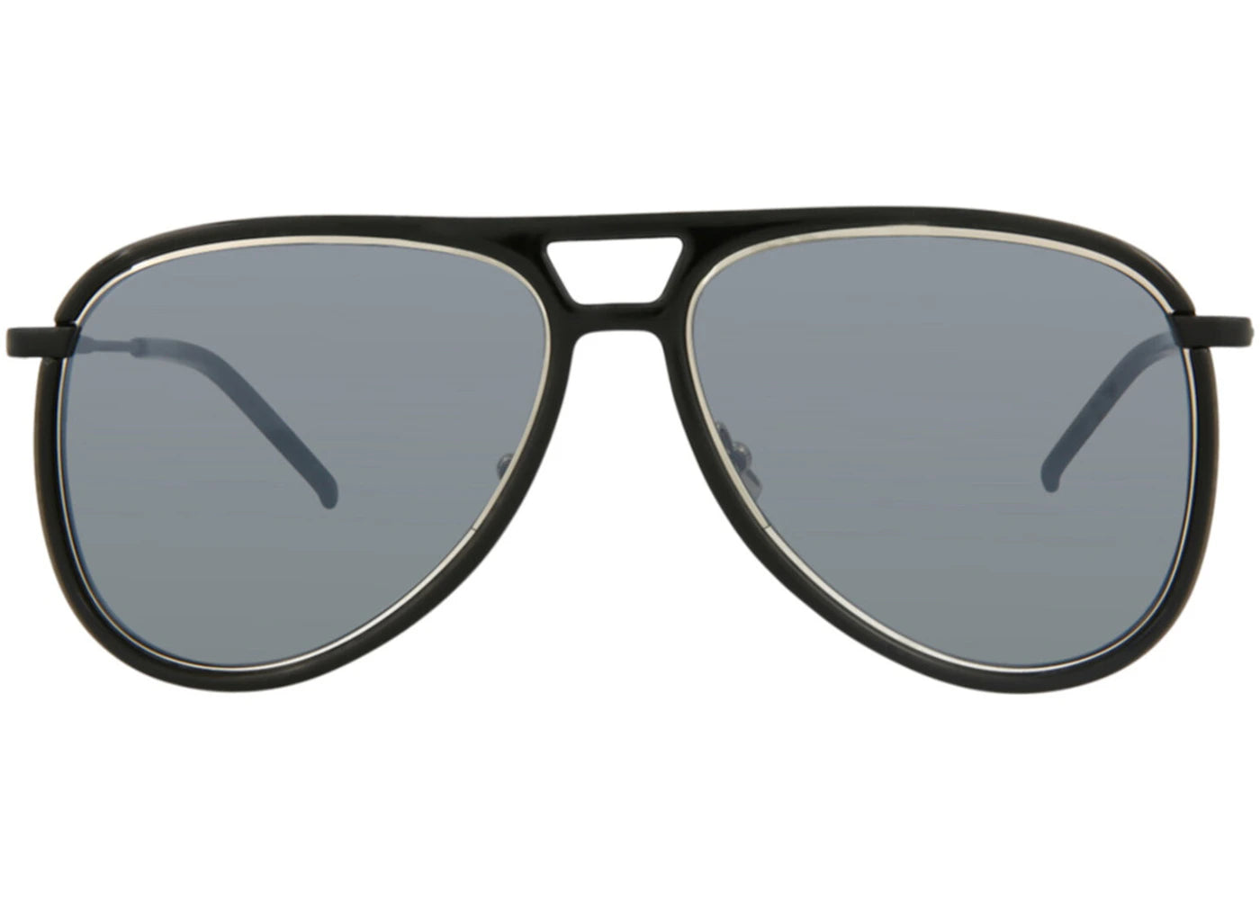 Saint Laurent Aviator-Style Injection Sunglasses Black/Silver (CLASSIC11R-30010761-002)