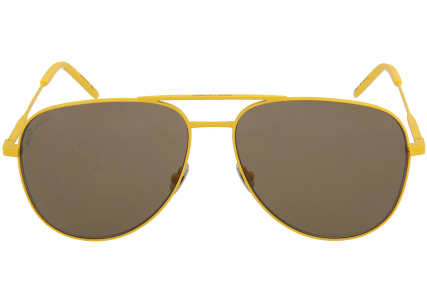 Saint Laurent Aviator-Style Metal Sunglasses Yellow/Brown (CLASSIC11-30000163-036)
