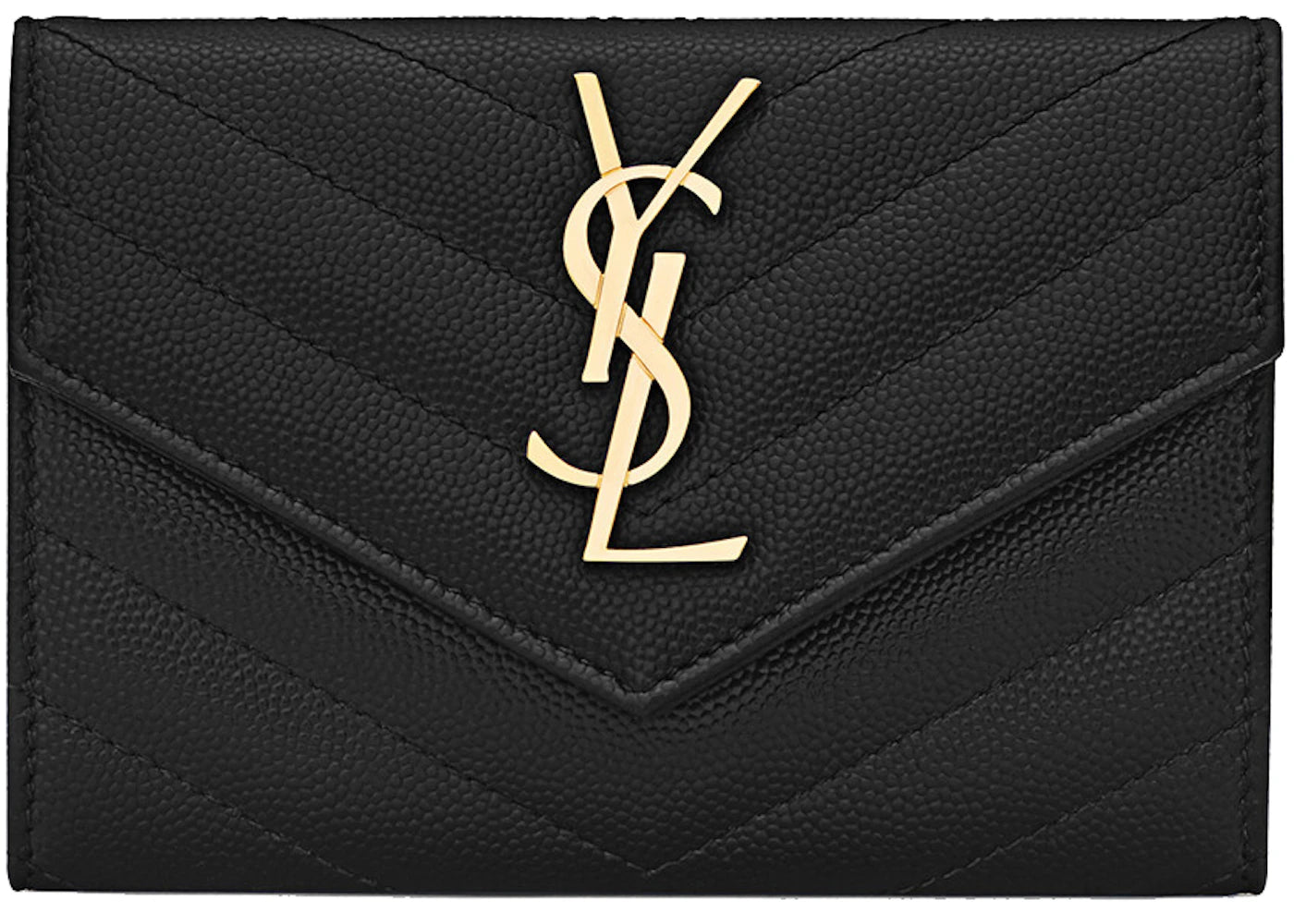Saint Laurent Cassandre Grain De Poudre Envelope Wallet Small Noir