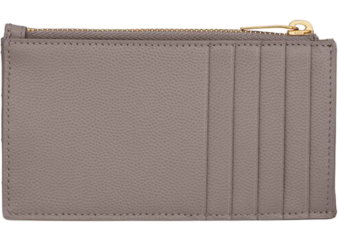 Saint Laurent Cassandre Matelasse Zipped Fragments Card Case De Poudre Embossed Fog