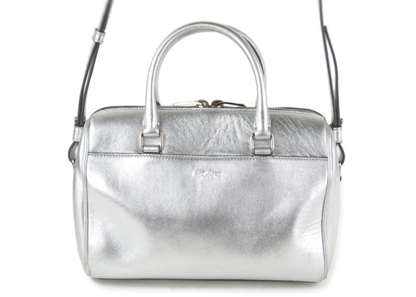 Saint Laurent Classic Sac Shoulder Bag Duffle Mini Metallic Silver