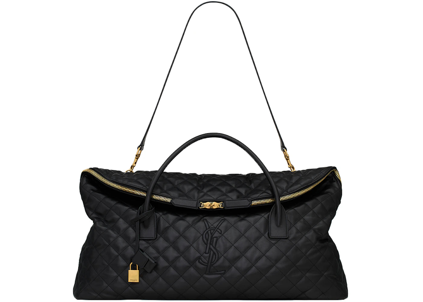 Saint Laurent ES Giant Travel Bag In Quilted Leather Black