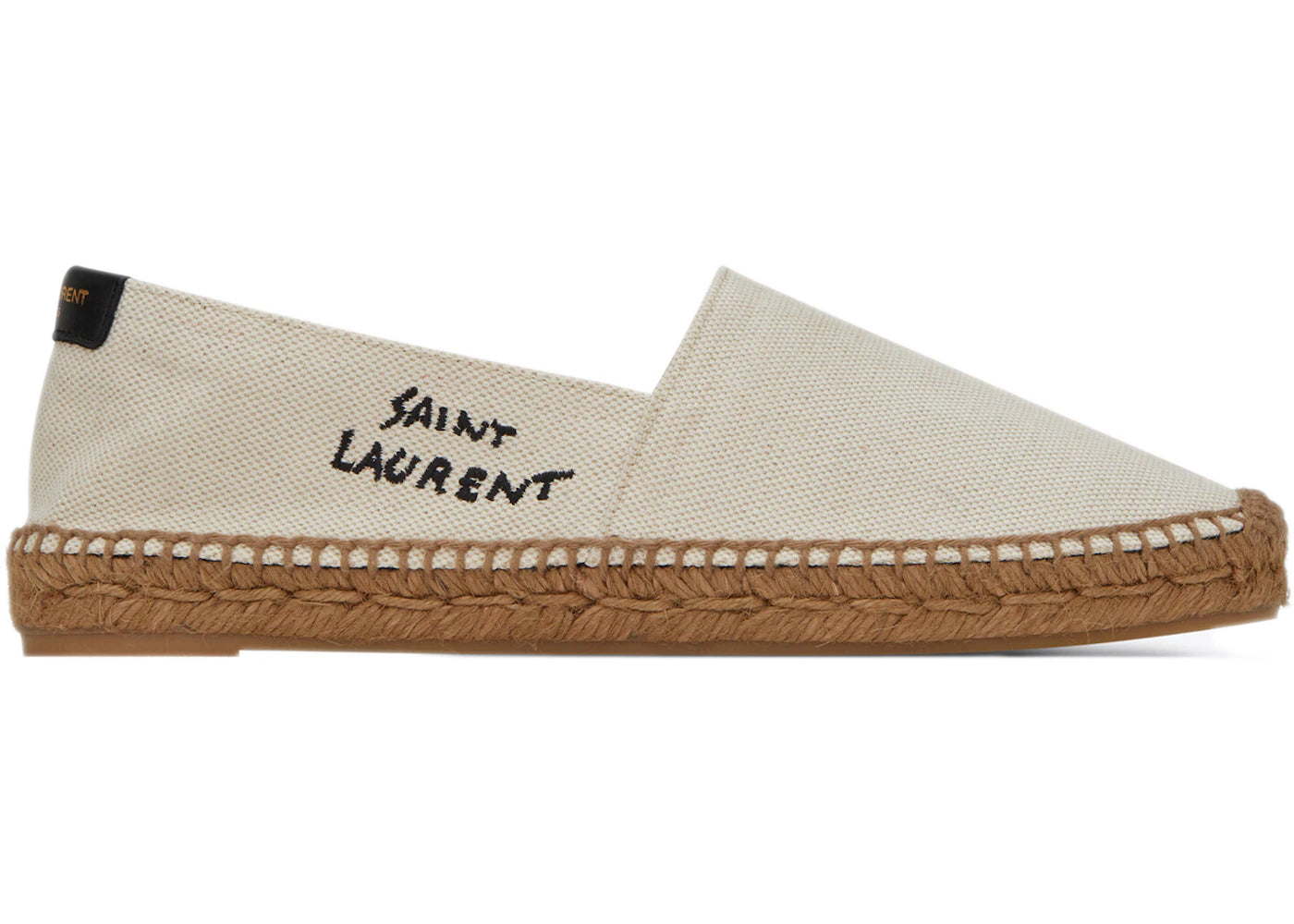 Saint Laurent Embroidered Espadrilles Natural Beige Canvas (Women's)