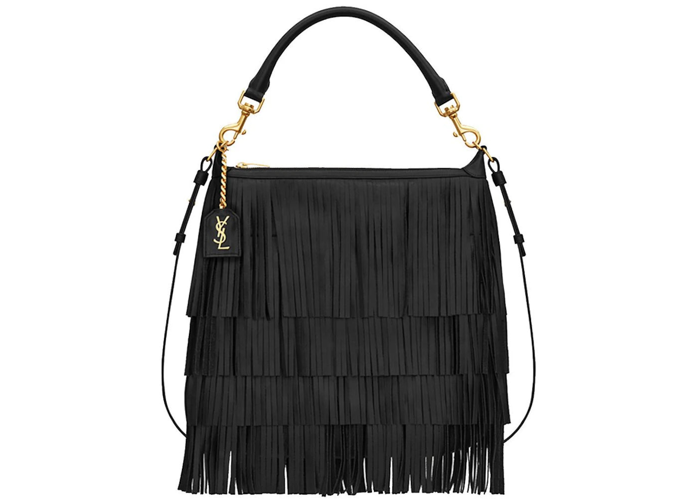 Saint Laurent Emmanuelle Hobo Bag Fringe Small Black